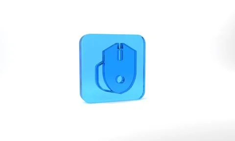 Blue Computer mouse gaming icon isolated on grey background. Optical with wheel Stock Illustration