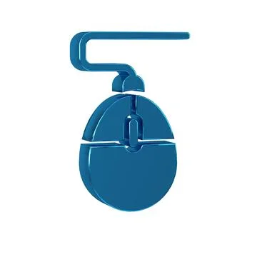 Blue Computer mouse gaming icon isolated on transparent background. Optical.. Stock Illustration