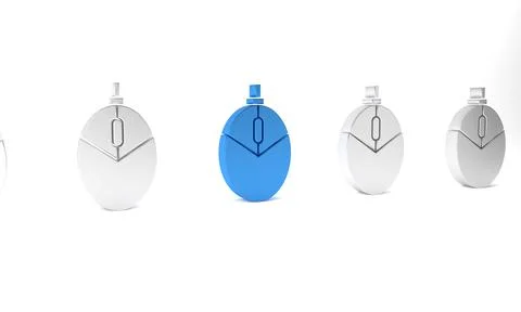 Blue Computer mouse gaming icon isolated on white background. Optical with .. Stock Illustration