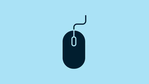 Blue Computer mouse icon isolated on blue background. Optical with wheel symbol Stock Footage 231418890