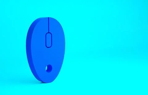 Blue Computer mouse icon isolated on blue background. Optical with wheel symb 스톡 일러스트