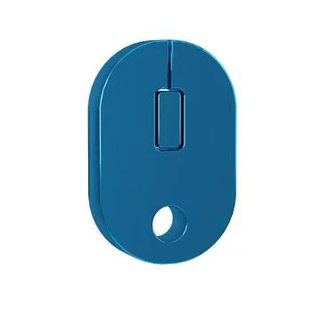 Blue Computer mouse icon isolated on transparent background. Optical with w.. Illustrazione stock