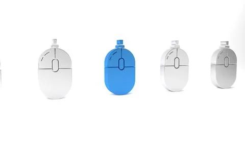 Blue Computer mouse icon isolated on white background. Optical with wheel s.. 스톡 일러스트