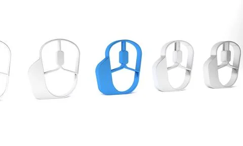 Blue Computer mouse icon isolated on white background. Optical with wheel s.. 스톡 일러스트