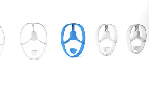 Blue Computer mouse icon isolated on white background. Optical with wheel s.. Stock Illustration