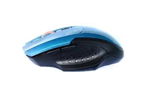 Blue computer mouse on isolated Stock Photos