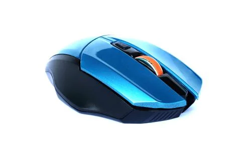 Blue computer mouse on isolated Stock Photos