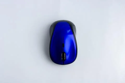 Blue computer mouse isolated on white background Stock Photos