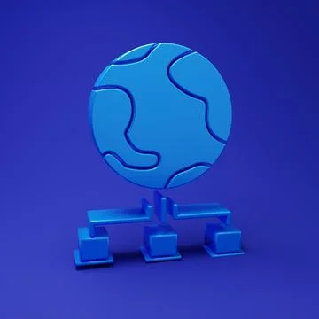 Blue Computer network icon isolated on blue background. Online gaming. Lapt.. 스톡 일러스트