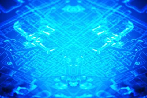 Blue computer pcb abstract illustration background Foto stock