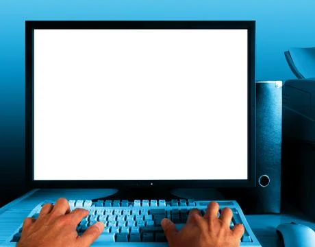 Blue computer Stock Photos