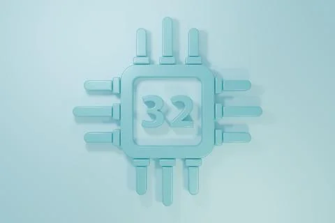 Blue Computer processor with microcircuits CPU icon isolated on blue backgr.. イラスト素材