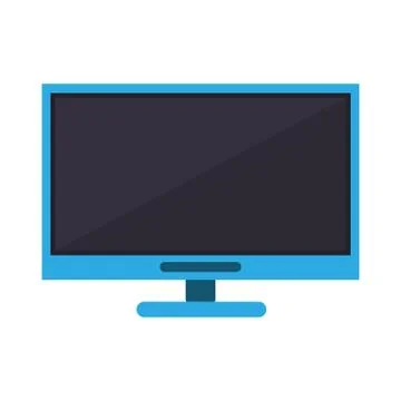 Blue computer technology work device Stock Illustration