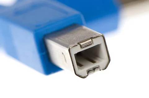 Blue Computer USB 2.0 cable Blue Computer USB 2.0 cable on an Isolated Bac... Stock Photos