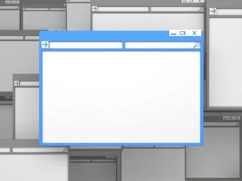 Blue Computer window. Stock Illustration