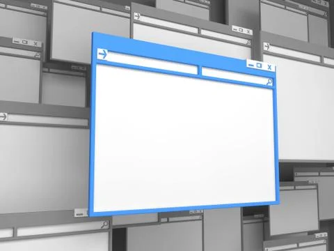 Blue Computer window. Stock Illustration