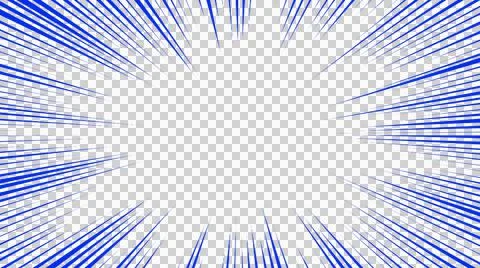 Blue concentration lines on transparent background Stock Illustration