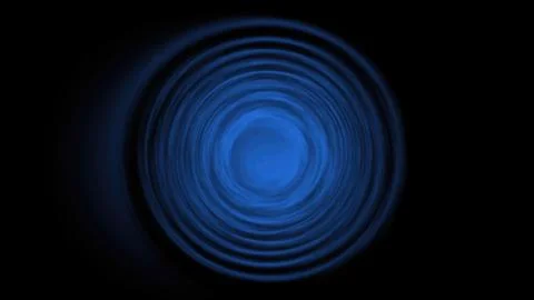 Blue concentric circles creating a hypnotic vortex on a black background イラスト素材