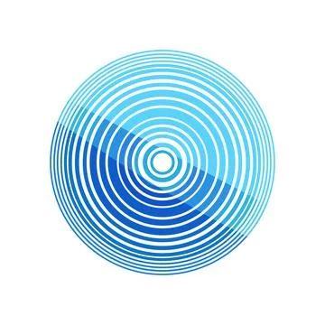 Blue concentric circles creating radial pulse waves Stock Illustration