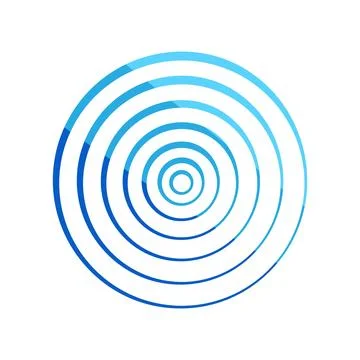 Blue concentric circles creating ripple wave effect Stock Illustration