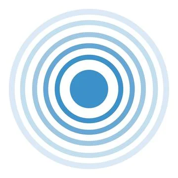 Blue concentric circles creating a stunning visual effect Stock Illustration