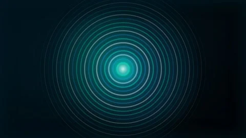 Blue Concentric Digital Rings Animation Stockbeeldmateriaal 340595992