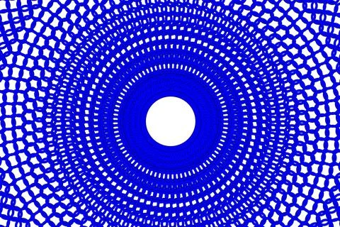Blue Concentric Geometric Chain Pattern Stock Illustration