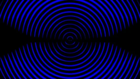 Blue concentric radial wave loop abstract technology background Video stock 334344436