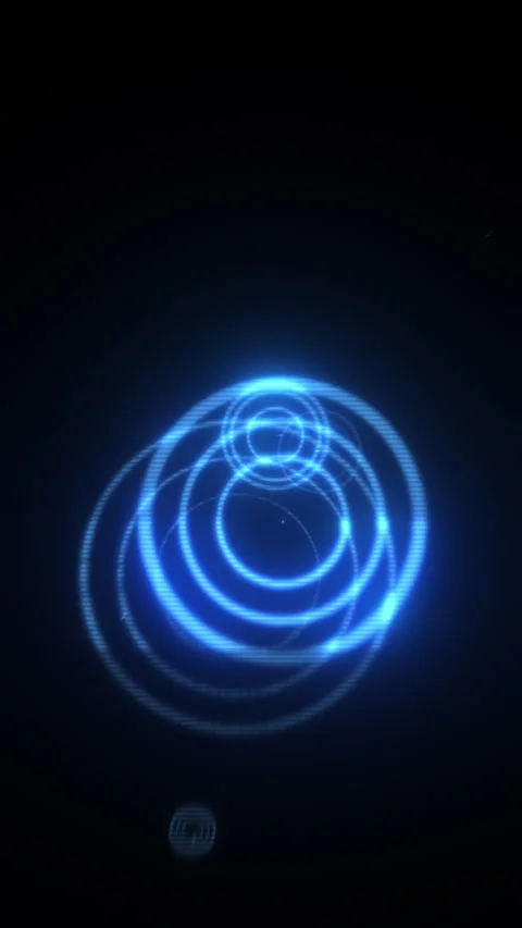 Blue Concentric Ring Target Computer Screen Loop Stock Footage 324943374