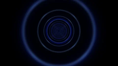 Blue Concentric Rings Tunnel Seamless Loop Stock Footage 340646450