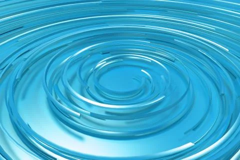Blue concentric spiral on blue background Stock Illustration