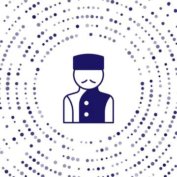 Blue Concierge icon isolated on white background. Abstract circle random dots Stock Illustration
