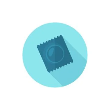 Blue condom vector flat design Stock Illustration