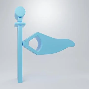 Blue Cone meteorology windsock wind vane icon isolated on grey background. .. イラスト素材