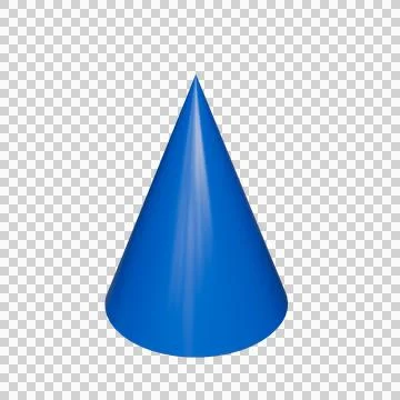 Blue cone in perspective, isolated on transparent background PNG Illustrazione stock