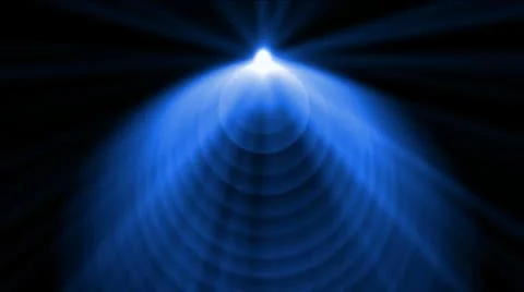 Blue cone top launch dazzling rays light,pyramid and god laser,UFO,tech energy Stock Footage 8901036