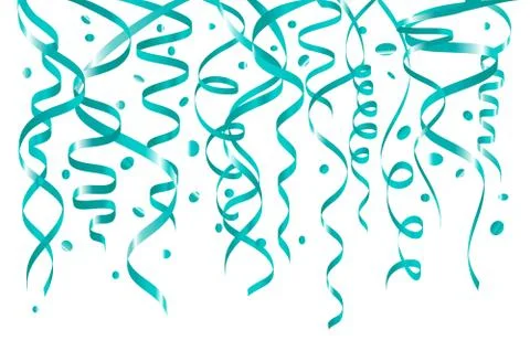 Blue confetti background. Seamless horizontal pattern. Metallic foil. Stock Illustration