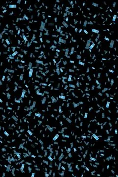 Blue confetti on a black background. Falling sequins Stock Illustration