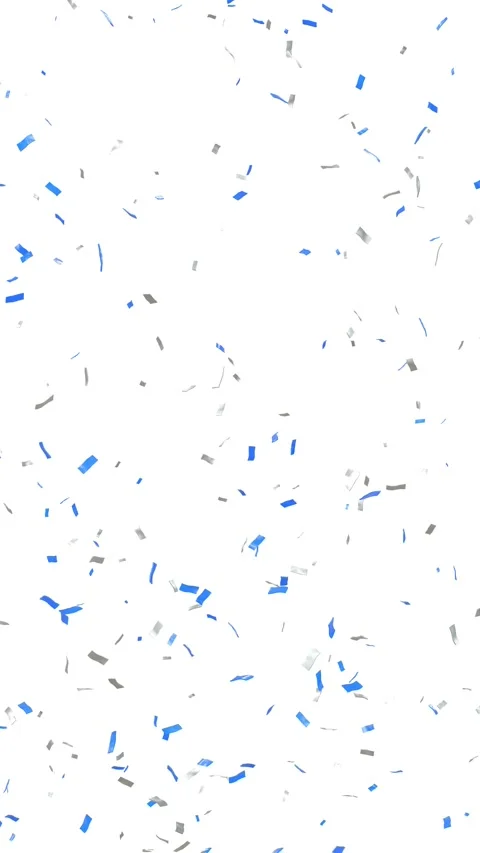 Blue confetti explosion, vertical format - 3D rendering - 4k Video stock 285846405