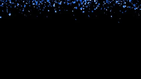 Blue confetti falling over Black, Green Screen With Matte Channel Stock Footage 279875143