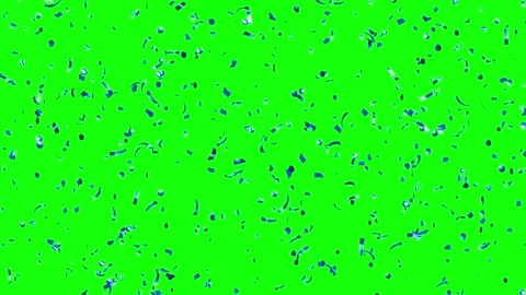 Blue confetti falling over Green Screen Stock Footage 278907469