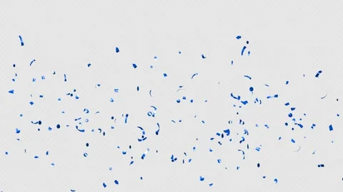 Blue confetti falling over Transparent Background. Alpha channel. Stock Footage 278872127
