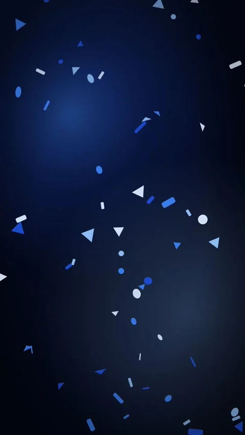 Blue Confetti Tumbling Down Vertical Seamless Loop Animated Dark Background For Stock Footage 343858613