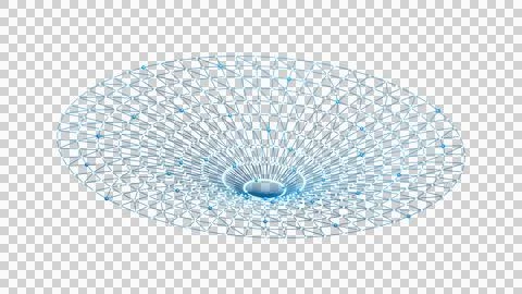 Blue Connected Contour Mountain Isolated on Transparent Background Stock Illustration