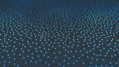 Blue connection network lines background for technology concept, 3d illustrat Foto stock