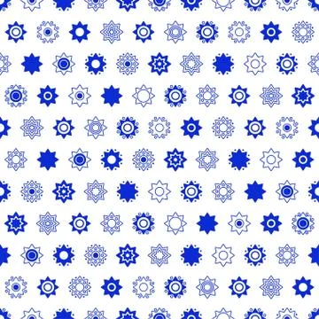 Blue constellation vector seamless pattern. Stock Illustration
