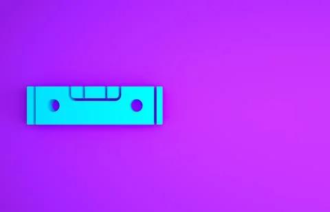 Blue Construction bubble level icon isolated on purple background. Waterpas,  Stock Illustration