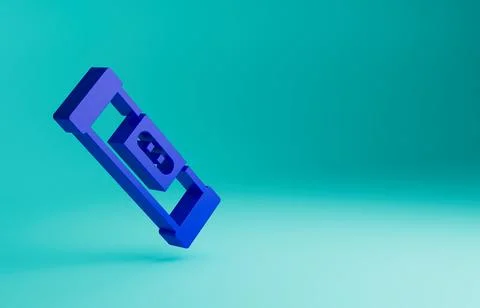 Blue Construction bubble level icon isolated on blue background. Waterpas Stock Illustration