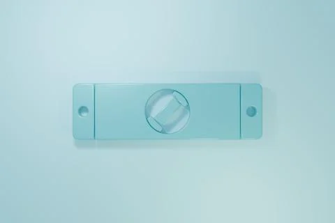 Blue Construction bubble level icon isolated on blue background. Waterpas, .. Stock Illustration