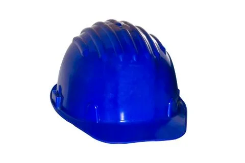 Blue construction helmet Stock Photos